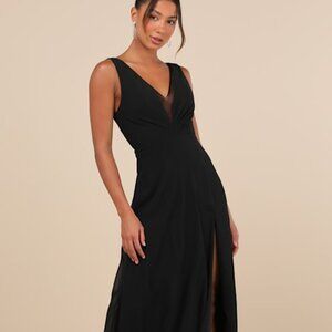 Lulus Simply Immaculate Black Backless Maxi Dress - Size S